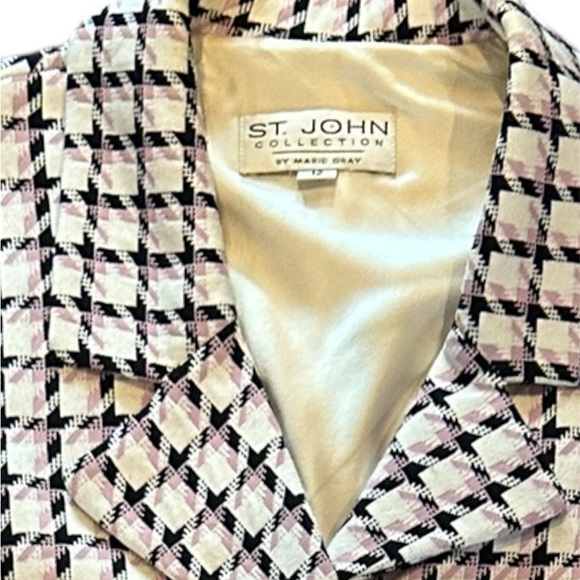 St. John Black & Pink Vintage Suit Set Size 12 - Picture 2 of 5